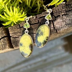 Cheetah Jasper & Peridot Earrings